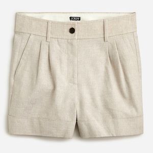 J. Crew Cuffed high-rise suit short in stretch linen blend